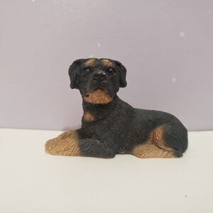 Stone Critters Rottweiler Black Pup Dog Figurine USA Home Country Decor 2"×2.5"